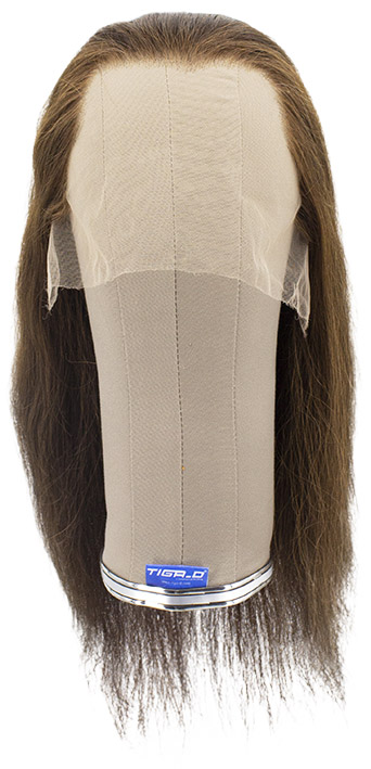 Damenperücke, 100% Handgeknüpft in Theater Ansatztüll, Echthaar, 40cm/15.7inch,  Braun