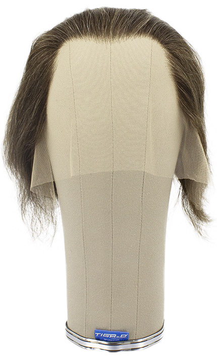 Man Wig, 100% Handtied in Theatre Lace, Human Hair,  4.3-7.48inch(11-19cm) , Dark Grey