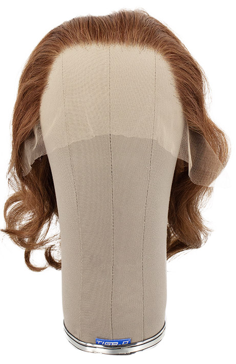 Man Wig, Back Wefted Front Handtied in Theatre Lace Front, Human Hair 7.8inch/20cm, Medium Brown