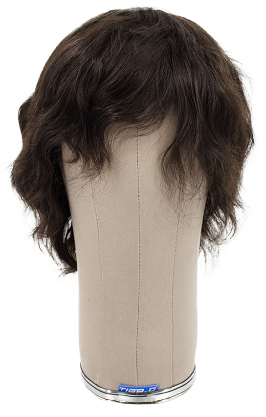 Man Wig, 100% Handtied in Hard Front, Human Hair 5.9inch/15cm, Brown