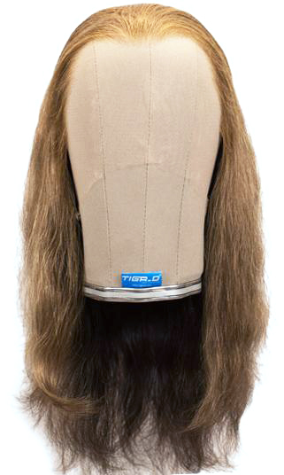 ATB Film Lacefront Wig 100% Handtied  – ⌀ 60cm,Euro Blend Hair, 20cm, Light Brown