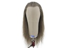 Film Lacefront Wig 100% handtied - Euro Hair,ø57cm,Hair Length: 55-60cm, Dark Brown Grey