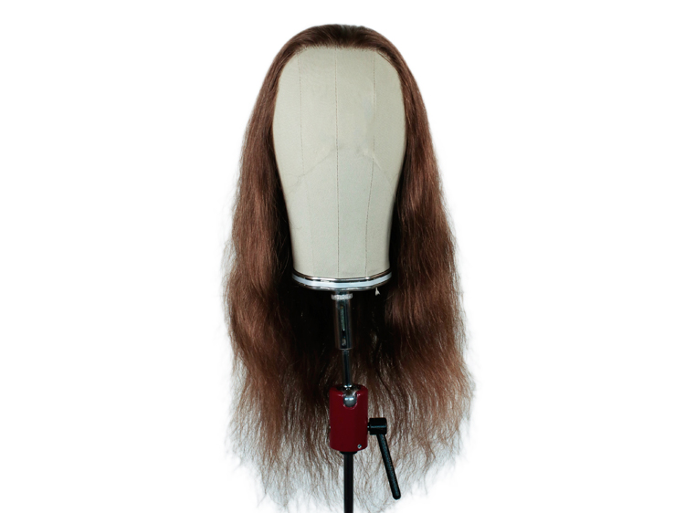 Film Lacefront Wig 100% handtied  - Euro Hair ø57cm, Length:40-45cm  Dark Brown