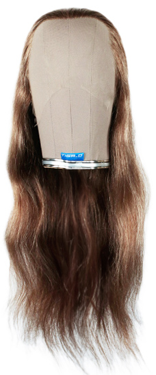 ATB Film Lacefront Wig 100% handtied - ⌀58cm,Euro hair,50-60cm,tapered Brown - Grey