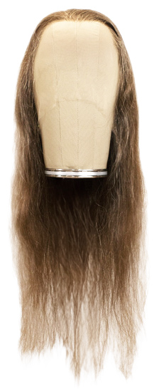 ATB Film Lacefront Wig 100% handtied -⌀58cm,Euro Hair,55cm-60cm, Dark Brown Grey