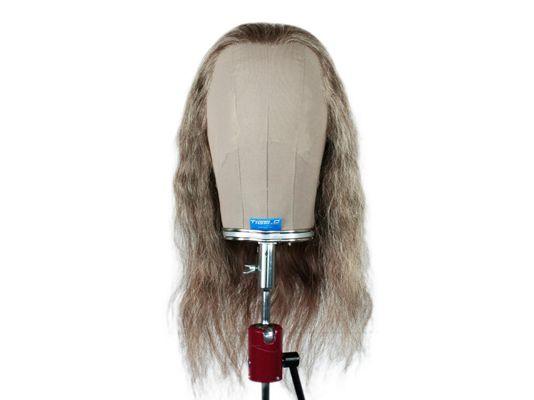 Film Lacefront Wig 100% handtied, European hair,  15.7inch,  (tapered) Dark Grey