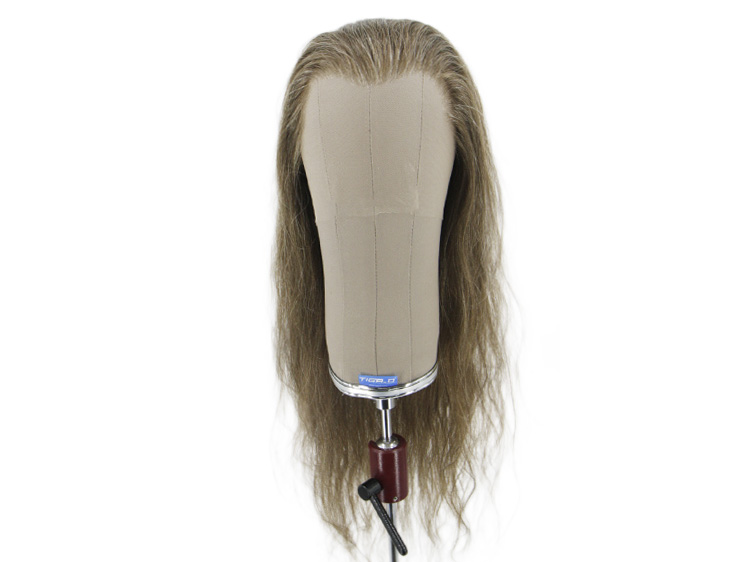 Film Lacefront  Wig 100% handtied - European hair, ø59cm, length 8.3inch-9.1Inch, Dark- Braun-Grey