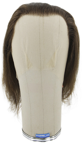 Film Lacefront Wig 100% handtied - European Hair,ø59cm,Hair Length: 19cm - 24cm, Dark Brown