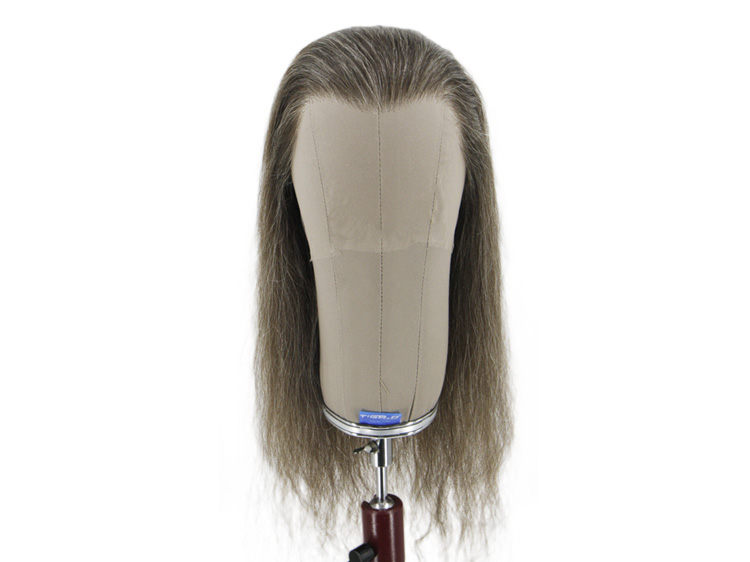 Film Lacefront Wig 100% handtied - European Hair,Film Lacefront Wig 100% handtied - European Hair,ø60cm,Hair Length: 55-60cm  Dark Brown Grey 
