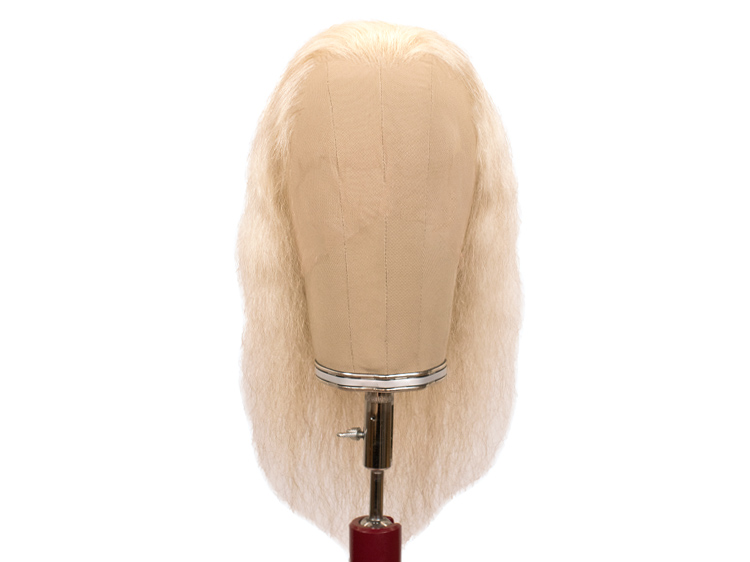 ATB film wig 100% mohair,57cm,  length: 9.25cm, wave: 10mm, grey