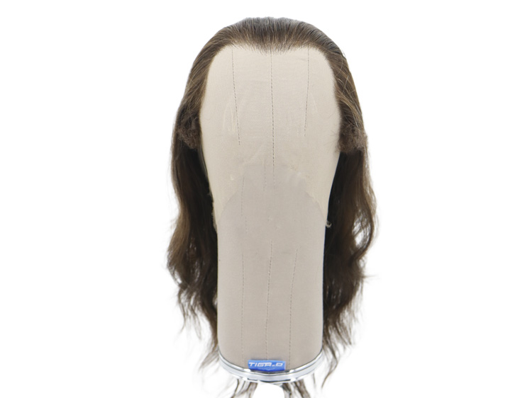 Film Lacefront Wig 100% handtied - Euro Hair,ø57cm,Hair length:25cm Triton in Dark Brown 