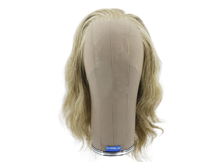 Film Lacefront Wig 100% handtied - Euro Hair,⌀57cm,Hair length: 30cm  Brown Grey
