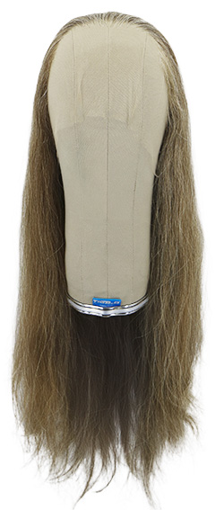 Film Lacefront Wig 100% handtied - European Hair, Ø58cm,Hair Length:9cm, Brown Grey