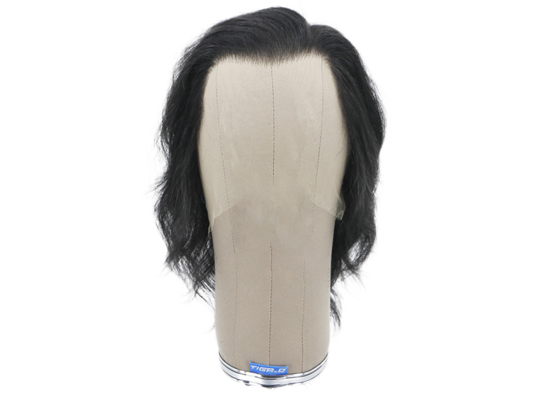 Film Lacefront Wig 100% handtied - Euro Hair,⌀,Hair Lenggth: 20cm Off Black
