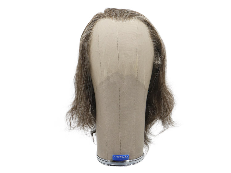 Film Lacefront Wig 100% handtied - Euro Hair,⌀57cm,Hair Length: 25cm, Tritone in Dark Brown