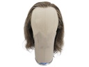 Film Lacefront Wig 100% handtied - Euro Hair,⌀58cm,Hair Length: 25-30cm Dark Brown Grey