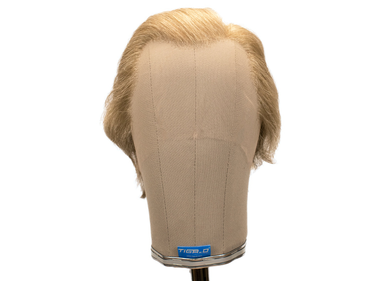 ATB men's film wig, braided with kn. Parting left 100% synthetic hair Ø59cm, blond