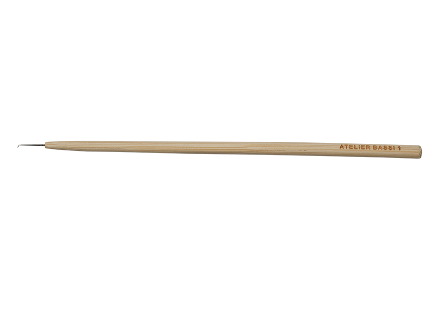 ATB Knüpfnadel Deutsch mit Bambus-Griff, Grifflänge 10cm / 3.9inch