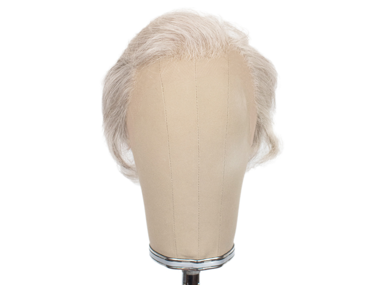 Theatre Lacefront Wig 100% handtied  - Synthetic hair 3.9inch Light grey with thin hair