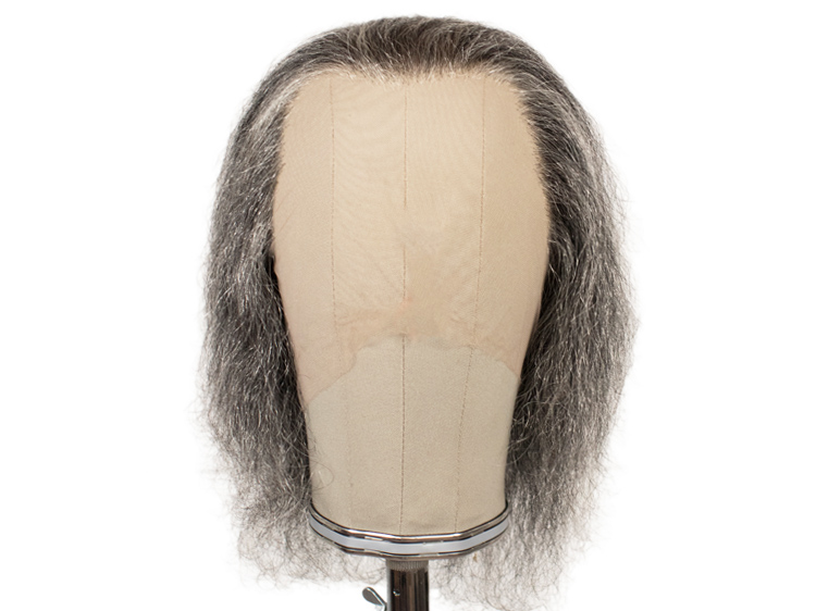 Theatre Lacefront Wig 100% handtied - Yak hair 9.8inch Grey