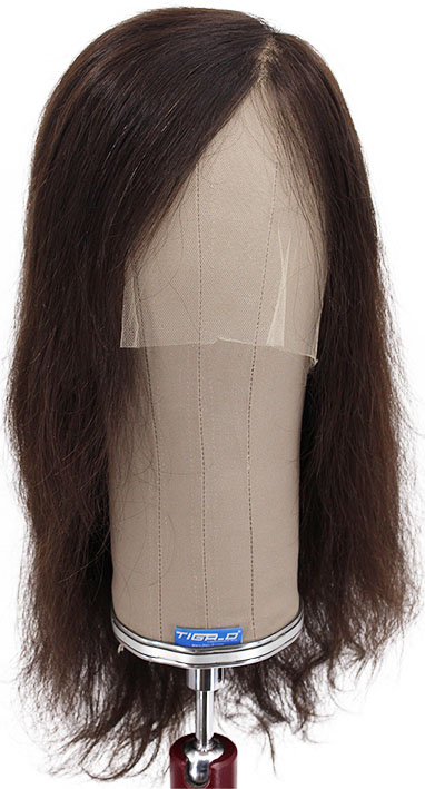 ATB Film Lacefront Woman Wig 100% Handtied  –⌀57cm,Euro Hair,30cm-35cm, Dark Brown 