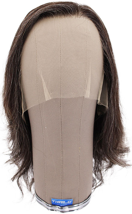 ATB Film Lacefront Woman Wig 100% Handtied  – ⌀57cm,Euro Hair,25cm-30cm, Tritone Dark Grey