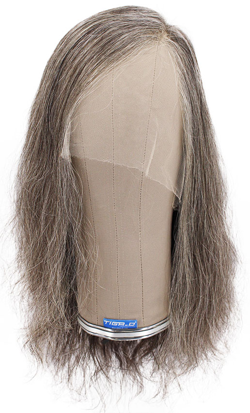 ATB Film Lacefront Woman Wig 100% Handtied  – ⌀57cm, Euro Hair, 35-40cm, Tritone Medium Grey