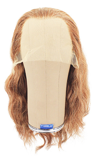 Woman Wig, 100% Handtied in Theatre lace, Synthetic Hair 36-42cm (125gr), color Medium Grey Brown