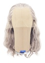 Woman Wig, 100% Hantied in Theatre lace, Synthetic Hair 45cm (82gr), color Grey
