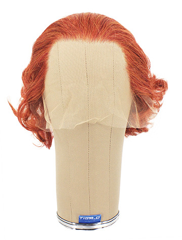 Man Wig, Back wefted Front Hantied  in Theatre lace, Synthetic Hair 10-25cm (79gr), color Custom Red