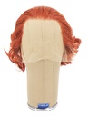 Man Wig, Back wefted Front Hantied  in Theatre lace, Synthetic Hair 10-25cm (79gr), color Custom Red