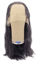 Woman Wig, Back wefted Front Hantied in Theatre Lace, Synthetic Hair 55cm (212gr), color Grey