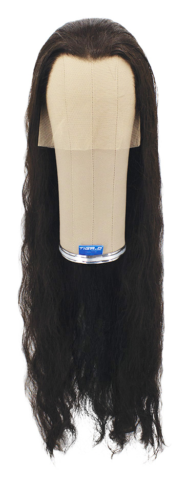 Woman Wig, Back wefted Front Hantied in Theatre Lace, Synthetic Hair 80-90cm (256gr), color Dark Brown