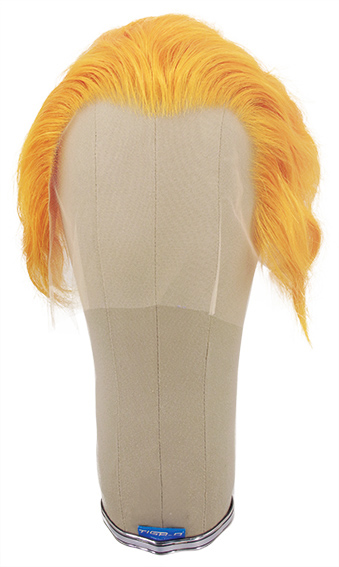 Man Wig, Back wefted front hantied in Theatre Lace front, Human Hair 10cm (78gr), color Orange