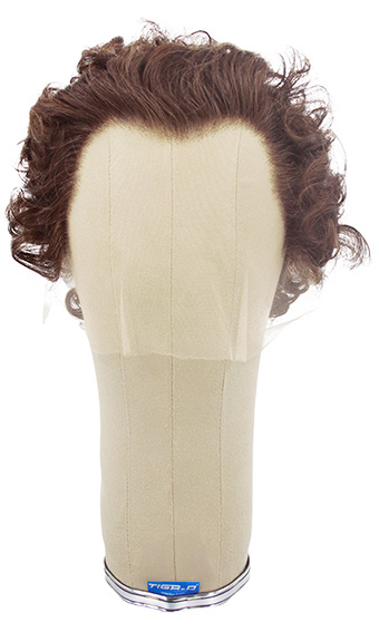 Man Wig, Back wefted front hantied in Thetare Lace front, Synthetic Hair 7-11cm (90gr), color Medium Brown