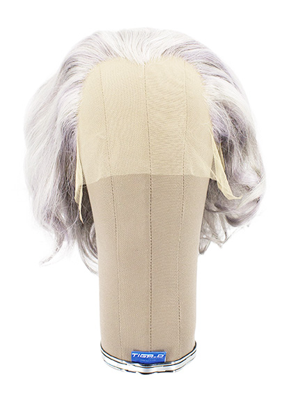 Woman Wig, Back wefted Front Hantied in Theatre Lace, Synthetic Hair 12-22cm (122gr), color Purple