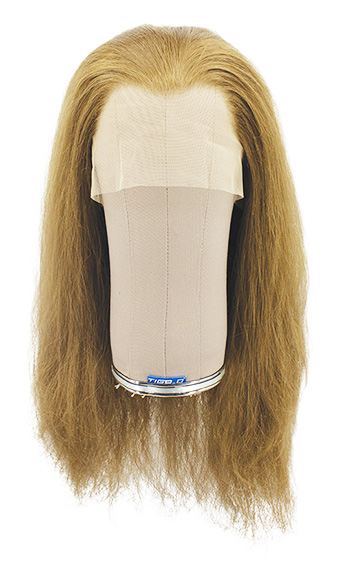 Woman Wig, 100% Hantied in Theatre China Lace, Synthetic Hair 45-48cm (133gr), color Medium Brown