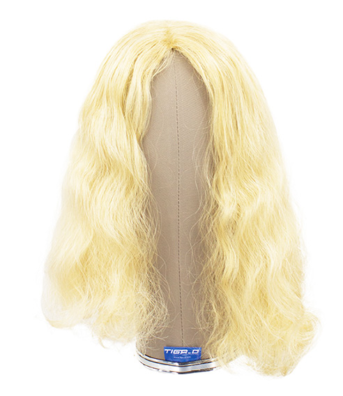 Woman Wig, Full wefted with knotting in part in Hard Front, Synthetic Hair 19-43cm (133gr), color Blonde