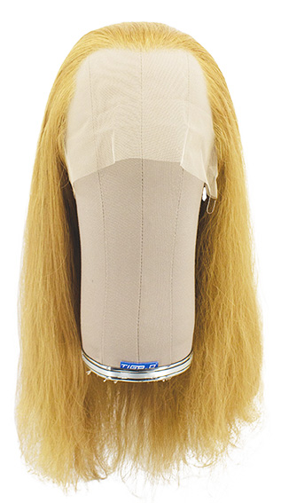 Woman Wig, 100% Hantied in Theatre China Lace, Synthetic Hair 40-47cm (101gr), color Light Brown