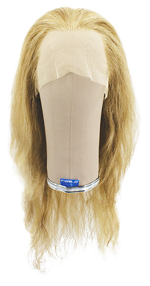 Woman Wig, Back wefted Front Hantied in Theatre China Lace, Synthetic Hair 35-50cm (126gr), color Light Grey Brown