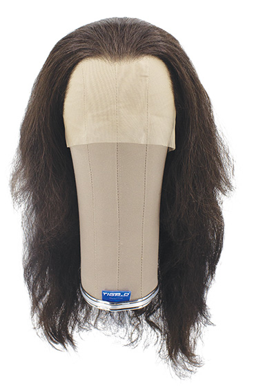 Man Wig, Back wefted Front Hantied in Theatre China Lace, Synthetic Hair 30-39cm (161gr), color Dark Brown