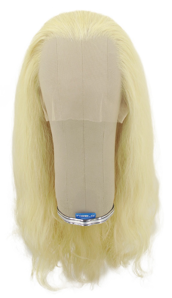 Woman Wig, Back wefted front hantied in Theatre lace front, Synthetic Hair, 48-55cm (166gr), color Light Blonde