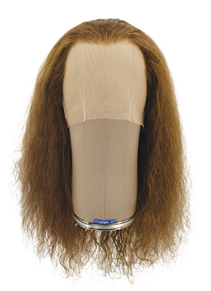 Woman Wig, Back wefted Front Hantied in Theatre China Lace, Human Hair 43-45cm (149gr), color Brown