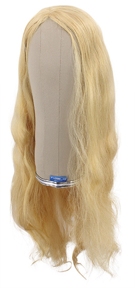 Woman Wig, Full Wefted in Hard Front and knotting in part, Human Hair 65cm (268gr), color Blond