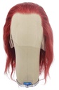 Woman Wig, 100% Hantied in Theatre Lace, Human Hair 27cm (116gr), color Medium Burgandy