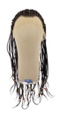 Woman Wig, 100% Hantied in Theatre Lace, Human Hair 55cm (174gr), color Black