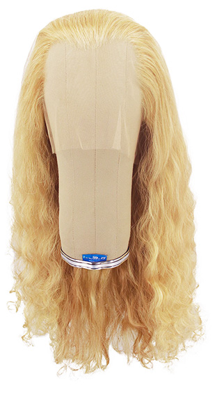 Woman Wig, Back wefted front hantied in Theatre Lace Front, Synthetic Hair 60cm (274gr), color Blonde