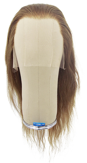 Woman Wig, 100% Hantied in Theatre Lace, Human Hair 27-45cm (143gr), color Ash Brown