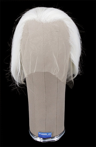 Man Wig, 100% Hantied in Theatre Lace, Synthetic Hair 6-19cm (120gr), color White