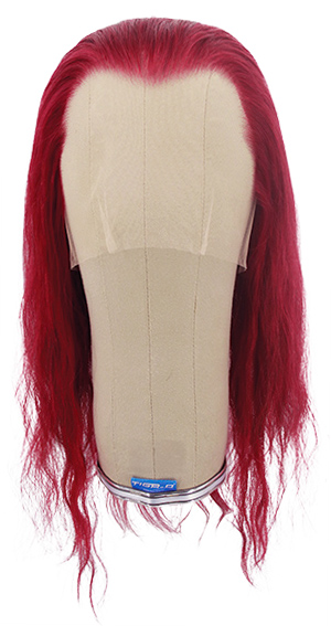 Woman Wig, 100% Hantied in Theatre Lace front, Human Hair 33-42cm (109gr), color Burgandy